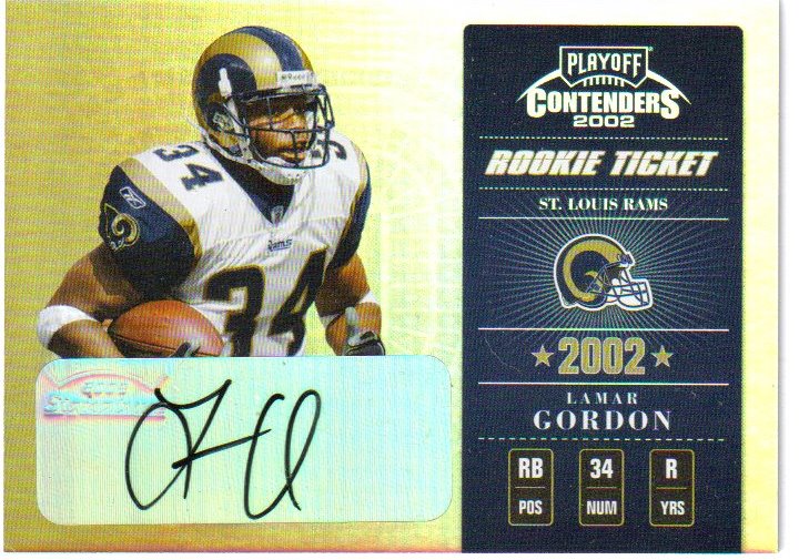 2002 Playoff Contenders #150 Lamar Gordon AU/600 RC