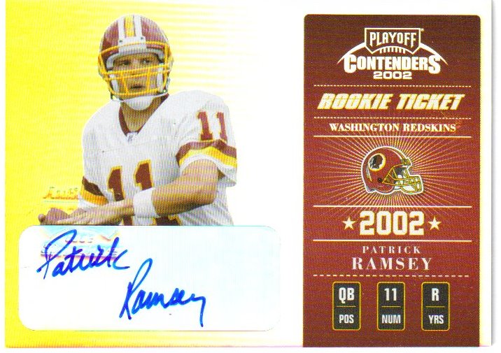2002 Playoff Contenders #160 Patrick Ramsey AU/575 RC