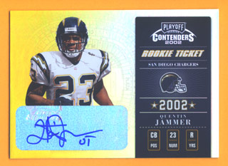 2002 Playoff Contenders #162 Quentin Jammer AU/300 RC