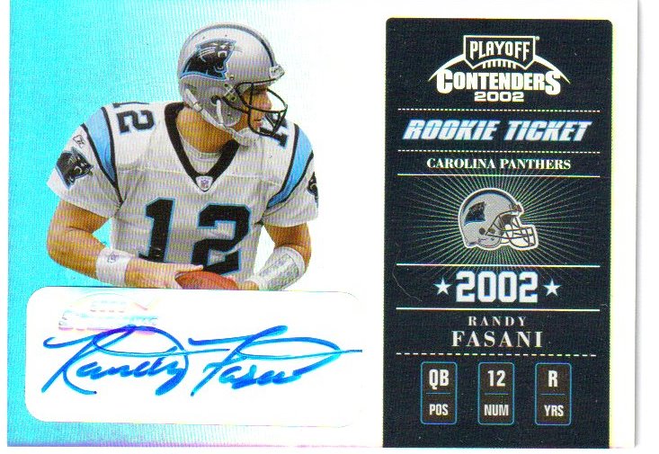 2002 Playoff Contenders #163 Randy Fasani AU/500 RC