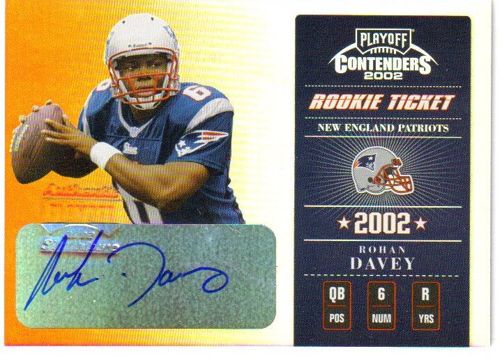 2002 Playoff Contenders #167 Rohan Davey AU/295 RC