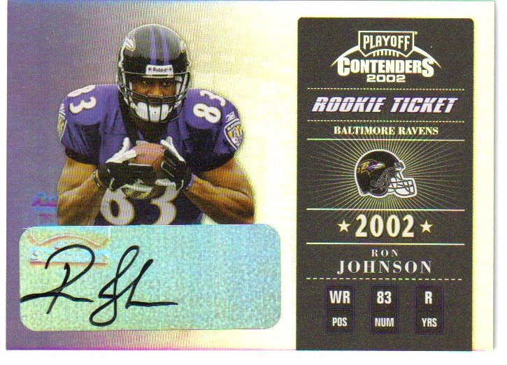 2002 Playoff Contenders #168 Ron Johnson AU/385 RC