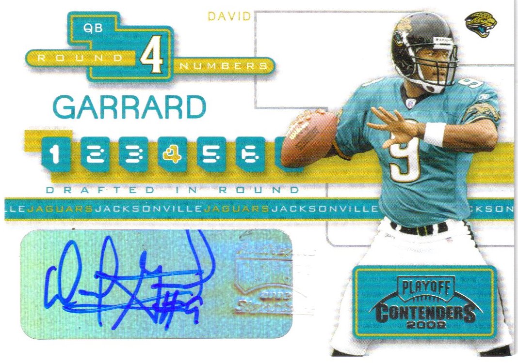 2002 Playoff Contenders Round Numbers Autographs #RN8 David Garrard/Rohan Davey