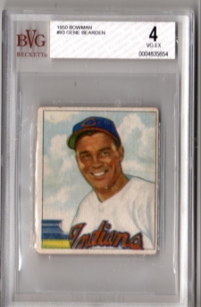 1950 Bowman #93 Gene Bearden BVG 4 VG-EX Cleveland INDIANS!