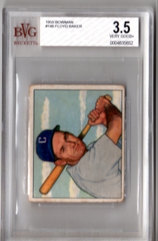 1950 Bowman #146 Floyd Baker BVG 3.5 Very Good+ Chicago WHITE SOX!