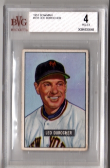 1951 Bowman #233 Leo Durocher BVG VG-EX New York GIANTS!