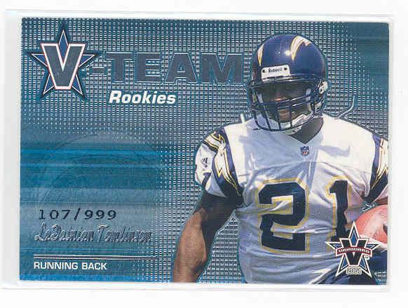 2001 Vanguard V-Team Rookies #27 LaDainian Tomlinson
