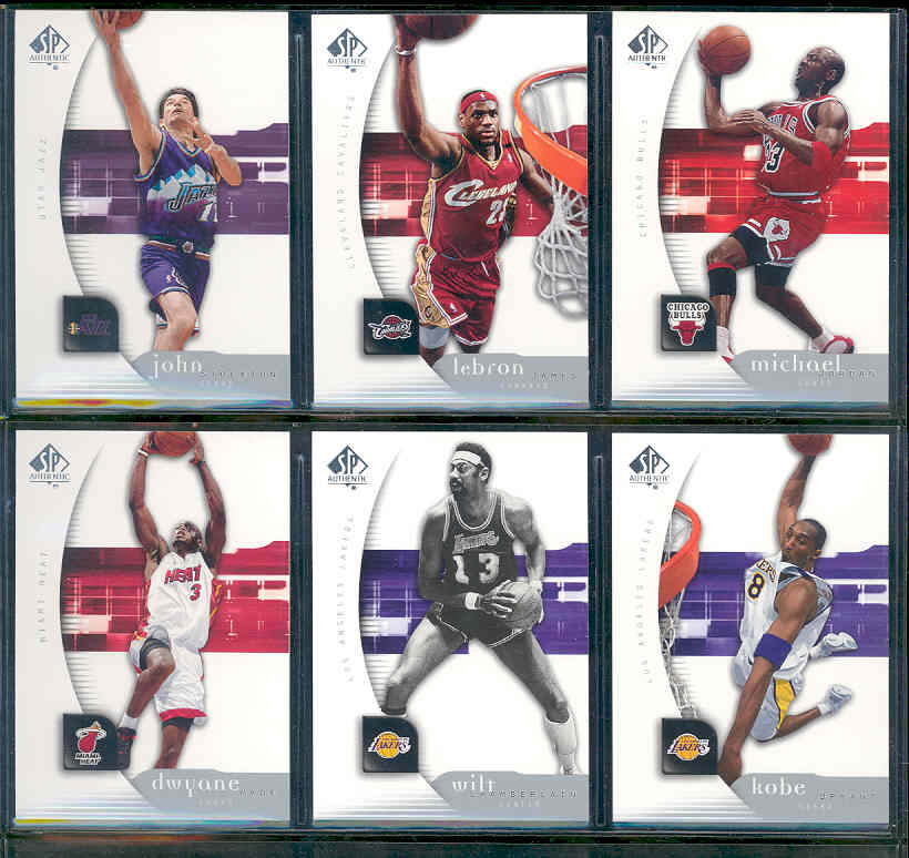 2005-06 SP Authentic NBA Basketball Complete Set w/o SP's 1-90 Beckett Value $40 Includes Steve Nash Michael Jordan Dwyane Wade Lebron James Kobe Bryant Cards shown Book Value over $30 