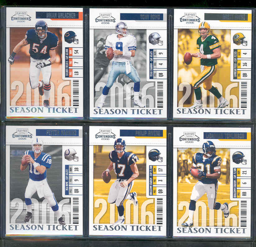 2006 Playoff Contenders Complete NFL Set w/o RC's 1-100 Tony Romo Brett Favre Brian Urlacher 2006 Colts Payton Manning Tom Brady Included Mint Low Shipping 