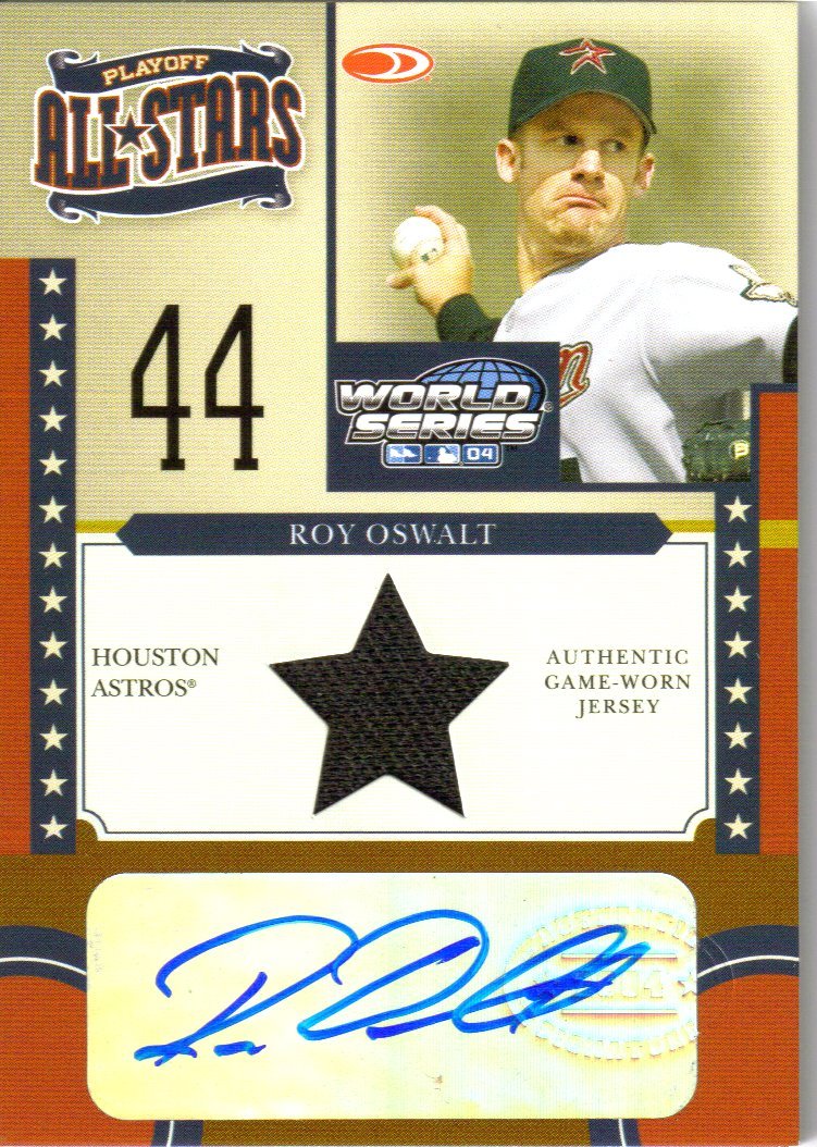 2004 Donruss World Series Playoff All-Stars Signature Material 1 #7 Roy Oswalt Jsy/100