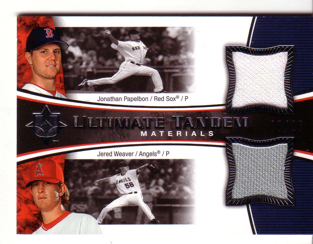 2006 Ultimate Collection Tandem Materials #WP Jonathan Papelbon Jsy/Jered Weaver Jsy