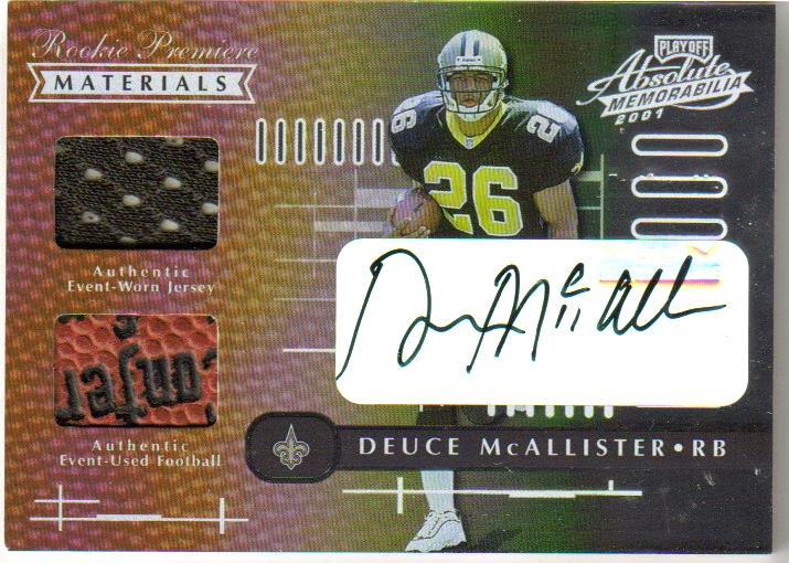 2001 Absolute Memorabilia Rookie Premiere Materials Autographs #156 Deuce McAllister