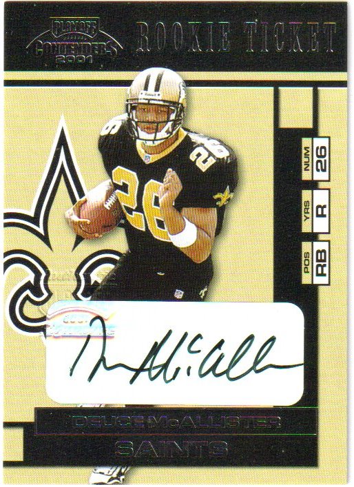 2001 Playoff Contenders #123 Deuce McAllister AU/500* RC