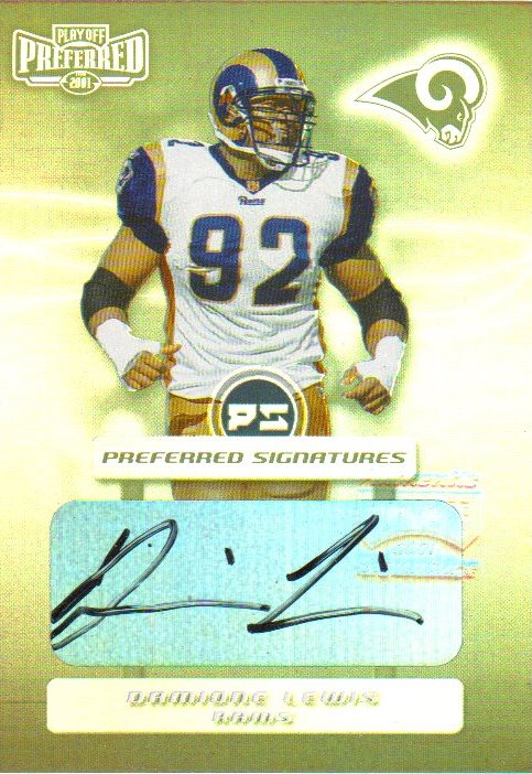 2001 Playoff Preferred Signatures Silver #17 Damione Lewis