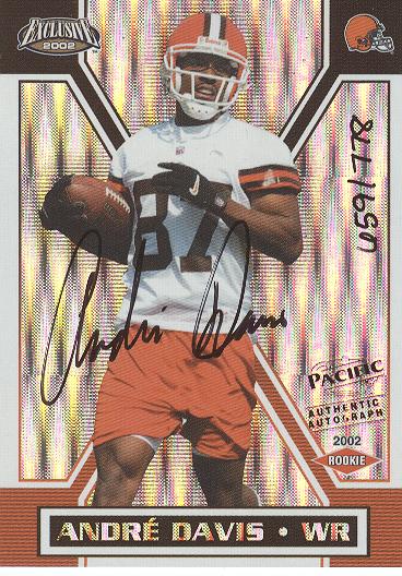 2002 Pacific Exclusive #185 Andre Davis AU/778 RC