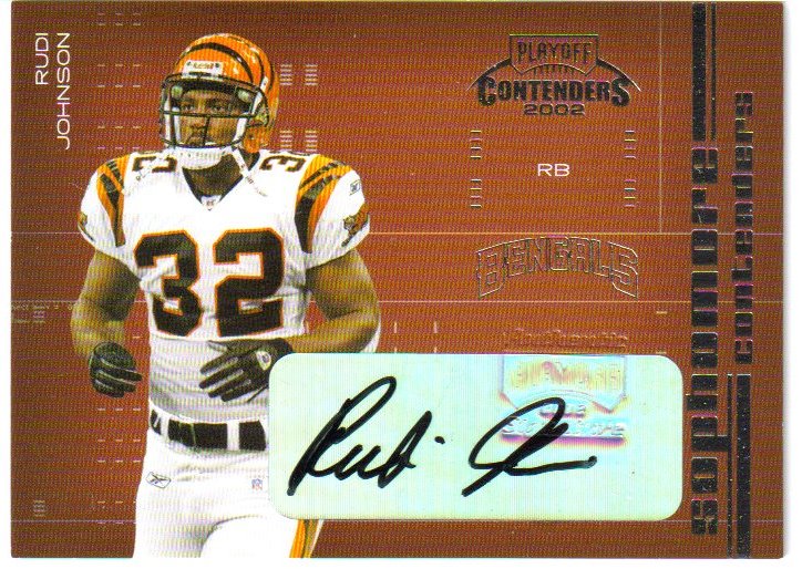 2002 Playoff Contenders Sophomore Contenders Autographs #SC19 Rudi Johnson/350