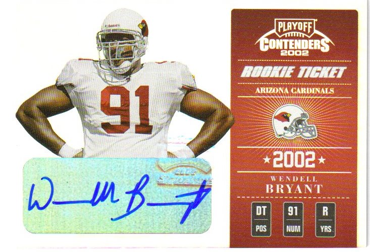 2002 Playoff Contenders #177 Wendell Bryant AU/560 RC