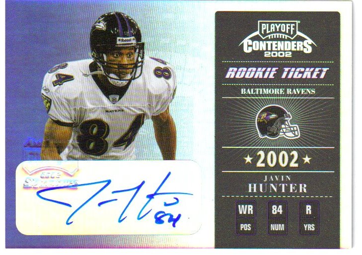 2002 Playoff Contenders #181 Javin Hunter AU/400 RC