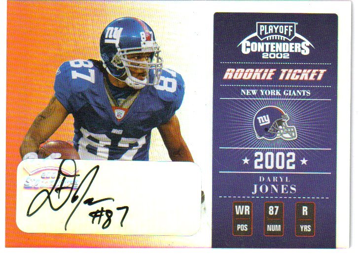 2002 Playoff Contenders #182 Daryl Jones AU/400 RC