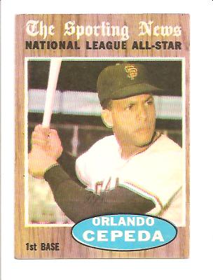 1962 Topps #390 Orlando Cepeda AS