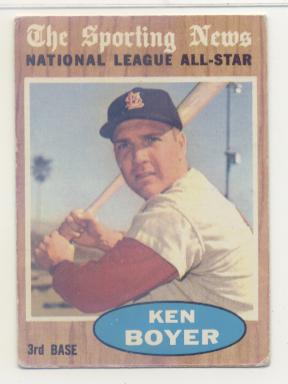 1962 Topps #392 Ken Boyer AS UER/Batting Average mistakenly listed as .392