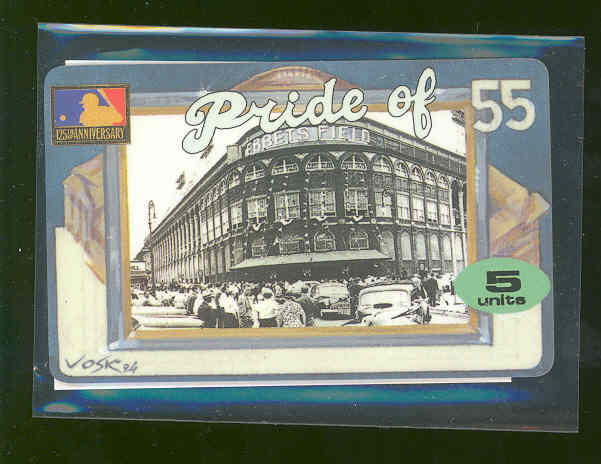 1994 Phone Card Yankees Ebbets Field Pride of 55 Phone Card 5 Units  RARE  