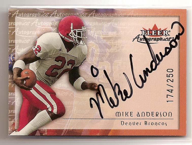 2000 Fleer Tradition Autographics Silver #8 Mike Anderson