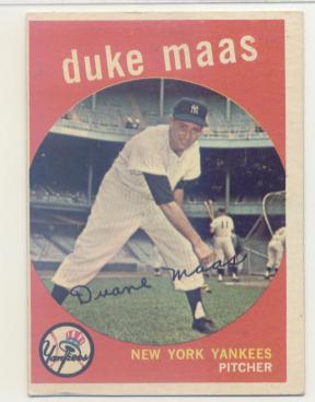 1959 Topps #167 Duke Maas