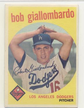 1959 Topps #321A Bob Giallombardo RC (with Option Line)