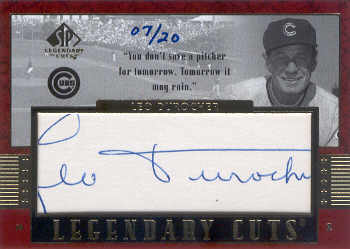 2003 SP Legendary Cuts Autographs #LD Leo Durocher/20 front image