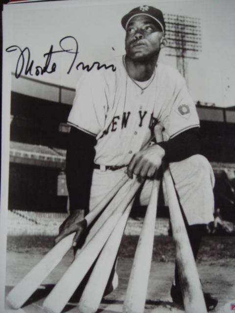 Monte Irvin Autographed Giants Picture with PSA Coa