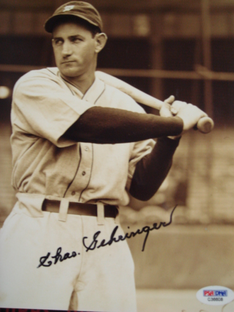 Charles Gehringer autographed Tigers picture with PSA Coa