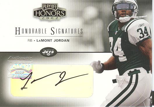 2002 Playoff Honors Honorable Signatures #HS10 LaMont Jordan