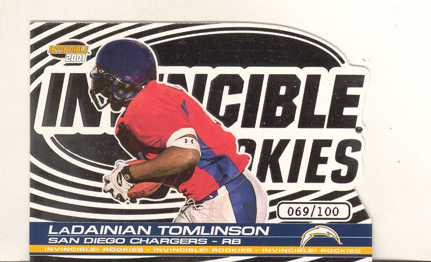 2001 Pacific Invincible Rookie Die Cuts #8 LaDainian Tomlinson