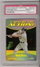 2000 Stadium Club Chrome Baseball #CA18R Wade Boggs Capture the Action Refractor PSA Gem Mint 10