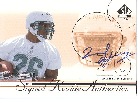 2002 SP Authentic #205 Leonard Henry AU RC