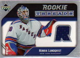 2005-06 Upper Deck Rookie Threads #RTHL Henrik Lundqvist