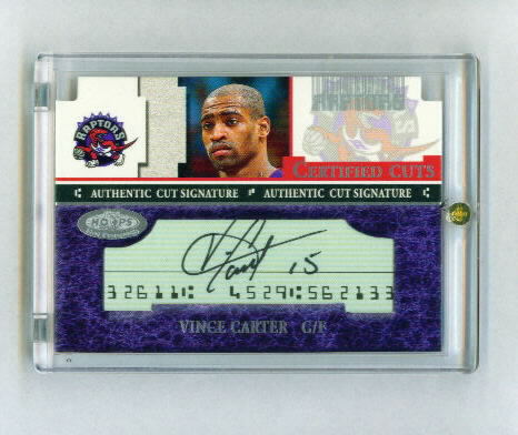 2001-02 Hoops Hot Prospects Certified Cuts #10 Vince Carter
