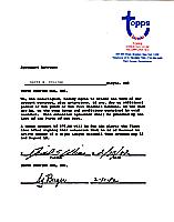 1982 Topps Baseball Card Contract DAVE COLLINS signed autographed also by Sy Berger