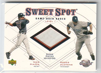 2001 Sweet Spot Game Base Duos #B1CP Roger Clemens/Mike Piazza