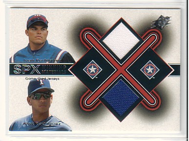 2001 SPx Winning Materials Update Duos #IRAR Ivan Rodriguez/Alex Rodriguez