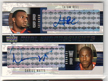 2004 Upper Deck Foundations Dual Endorsements #DEBW Tatum Bell/Darius Watts
