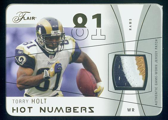 2004 Flair Hot Numbers Game Used Die Cut Patches #HNTH Torry Holt