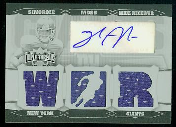 2006 Topps Triple Threads Autographed Relic Printing Plate Black #47 Sinorice Moss