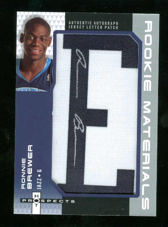 2006-07 Fleer Hot Prospects Rookie Materials Letter Autographs #RB Ronnie Brewer