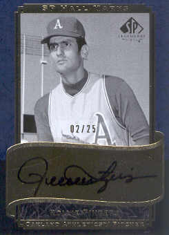 2003 SP Legendary Cuts Hall Marks Autographs Blue #RF Rollie Fingers
