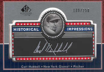 2003 SP Legendary Cuts Historical Impressions Silver #CH Carl Hubbell