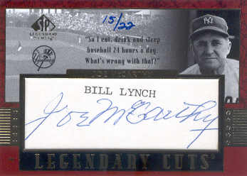 2003 SP Legendary Cuts Autographs #JO Joe McCarthy/22 front image