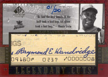 2003 SP Legendary Cuts Autographs #RD Ray Dandridge Hands/20 front image