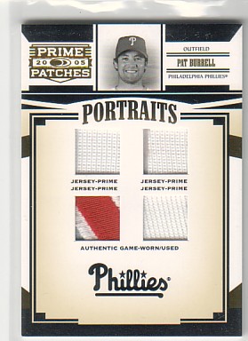 2005 Prime Patches Portraits Quad Swatch Prime #51 Pat Burrell J-J-J-J/50